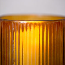 Load image into Gallery viewer, Ribbed Amber Candle Holder
