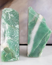 Load image into Gallery viewer, Green Aventurine/Quartz Crystal Bookends
