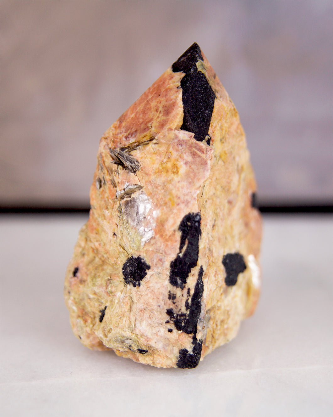 Feldspar with Black Tourmaline Point