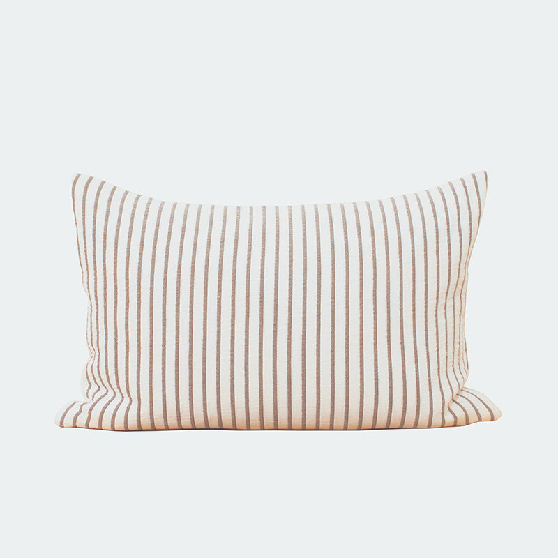 Hikari Taupe & White Striped Cushion
