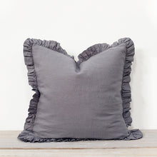 Load image into Gallery viewer, Olivia Ruffle Cushion Pewter Grey
