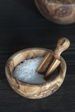 Load image into Gallery viewer, Olive Wood Salt Bowl &amp; Spoon Set
