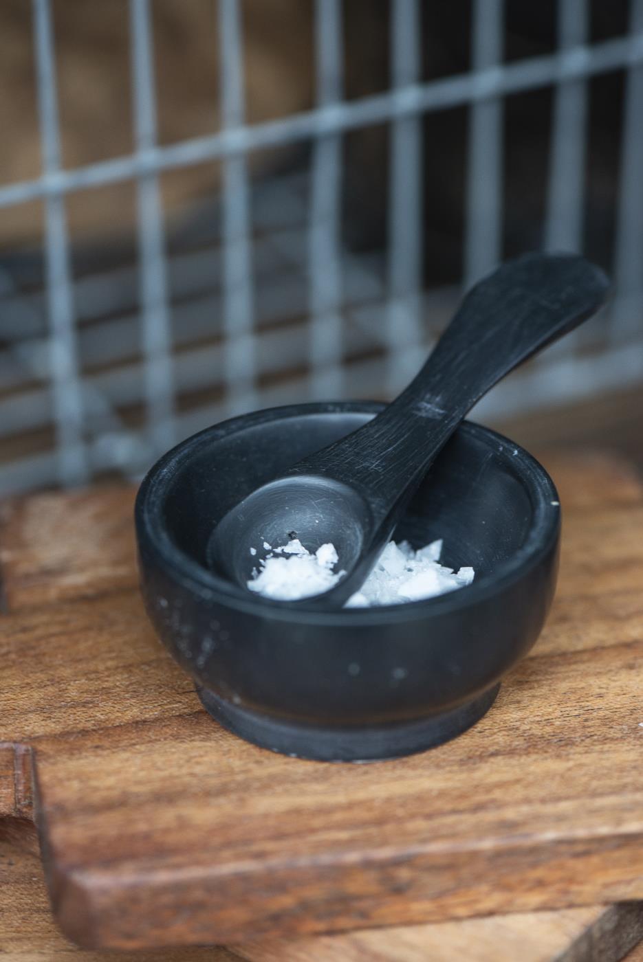 Stone Salt Bowl & Spoon Set