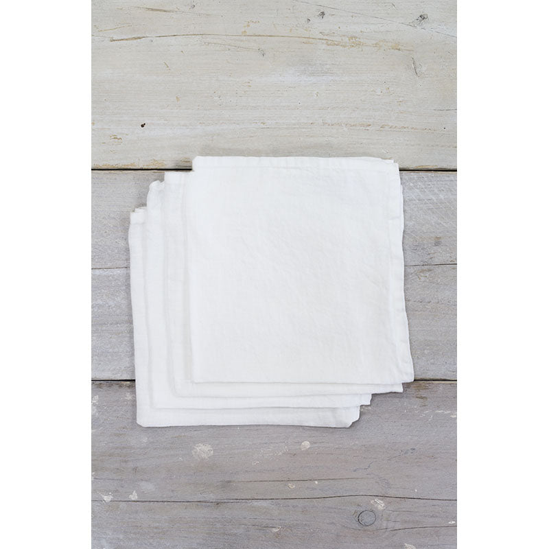 White Linen Napkins - set of 4