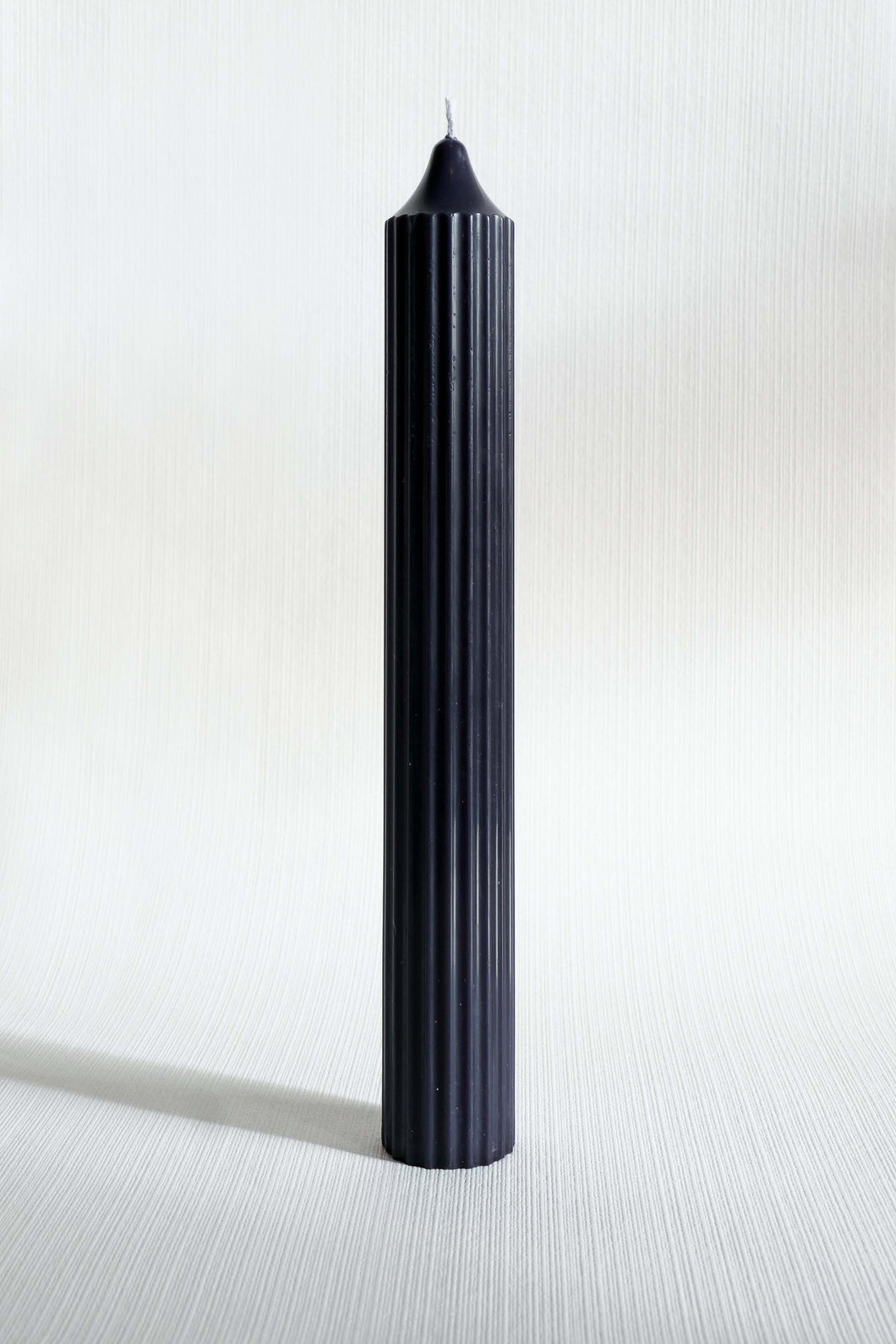 Ribbed Pillar Candle - Black