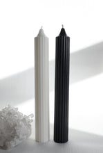 Load image into Gallery viewer, Ribbed Pillar Candle - Black
