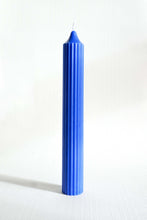 Load image into Gallery viewer, Ribbed Pillar Candle - Colbalt Blue
