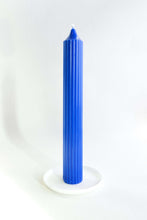 Load image into Gallery viewer, Ribbed Pillar Candle - Colbalt Blue

