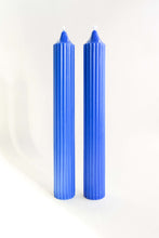 Load image into Gallery viewer, Ribbed Pillar Candle - Colbalt Blue
