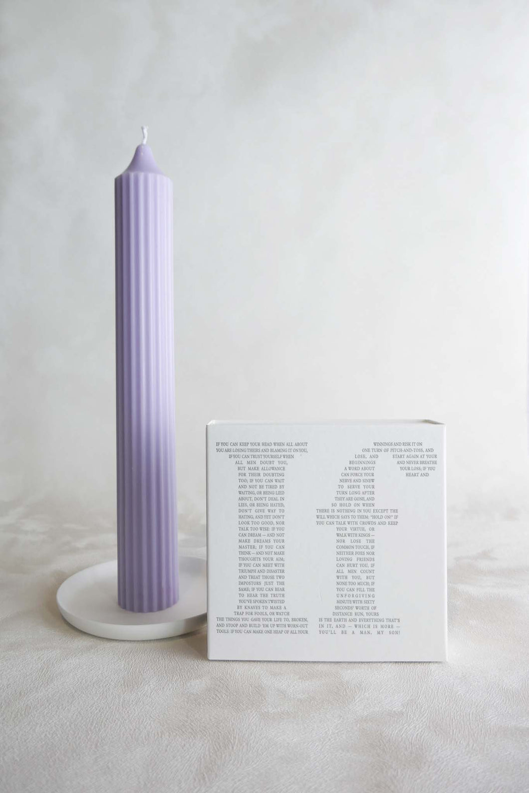 Ribbed Pillar Candle - Lilac