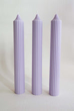Load image into Gallery viewer, Ribbed Pillar Candle - Lilac
