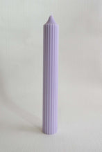 Load image into Gallery viewer, Ribbed Pillar Candle - Lilac
