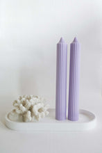 Load image into Gallery viewer, Ribbed Pillar Candle - Lilac
