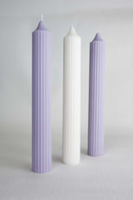 Load image into Gallery viewer, Ribbed Pillar Candle - Lilac
