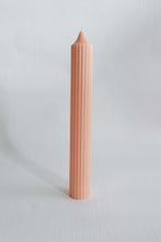 Load image into Gallery viewer, Ribbed Pillar Candle - Pastel Peach
