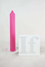 Load image into Gallery viewer, Ribbed Pillar Candle - Raspberry
