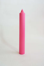 Load image into Gallery viewer, Ribbed Pillar Candle - Raspberry
