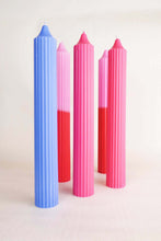 Load image into Gallery viewer, Ribbed Pillar Candle - Raspberry
