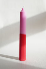 Load image into Gallery viewer, Ribbed Pillar Candle - Red | Pink
