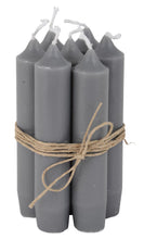 Load image into Gallery viewer, Short Dinner Candle Dark Grey - Set of 6
