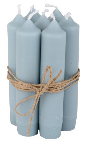 Short Dinner Candle Light Blue - Set of 6