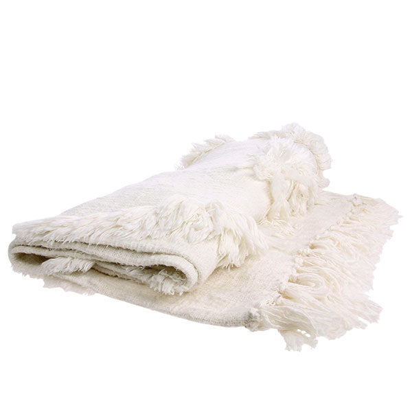 Natural Fringe Throw