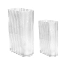Load image into Gallery viewer, Clear Ribbed Vases - set of 2
