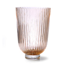 Load image into Gallery viewer, Ribbed Peach Glass Vase
