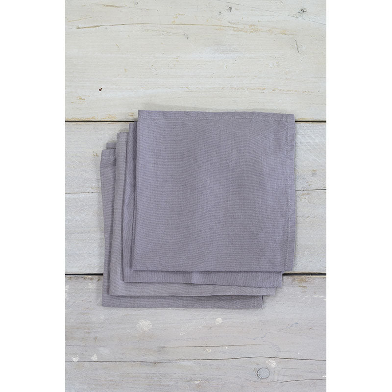 Pewter Grey Linen Napkins - set of 4