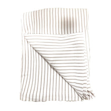 Load image into Gallery viewer, Hikari Taupe &amp; White Striped Throw
